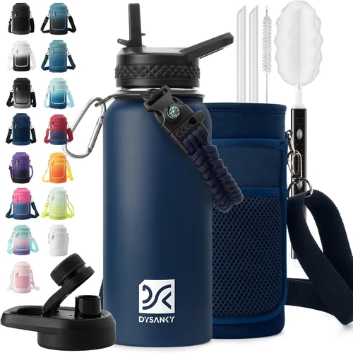 Vista 63 de DYSANKY Botella de agua aislada de 32 onzas, metal al vacío de acero inoxidable grueso, jarra de agua deportiva portátil para gimnasio y senderismo