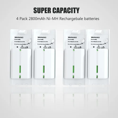 Vista 4 de 4-in-1 Charging Station for Wii&Wii U Remote Controller,Charger with 4 Rechargeable Battery Packs