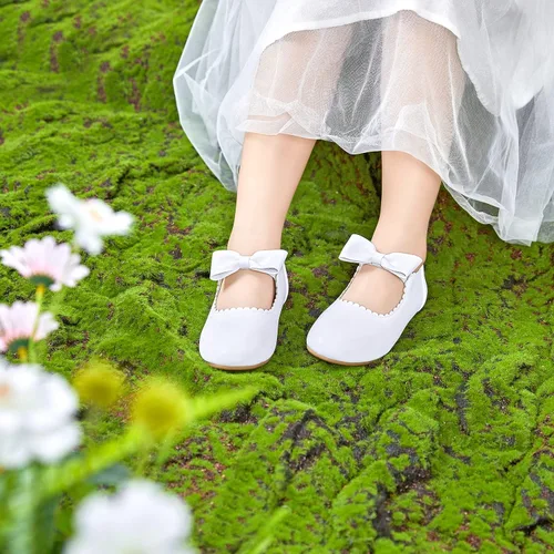 Vista 3 de Felix & Flora Zapatos de vestir para niña de las flores, zapatos planos de ballet para niñas, para fiestas, escuela, boda