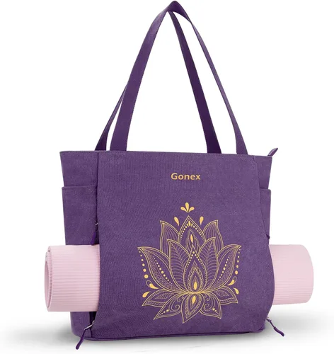 Vista 19 de Gonex Bolsa para Esterilla de Yoga, Bolsa Grande con Múltiples Bolsillos para Mujeres y Hombres, Portador de Esterilla de Lona, Cremallera Completa