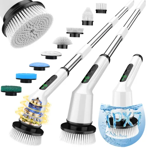 Vista 13 de Electric Spin Scrubber for Bathroom, Shower Scrubber with Long Handle