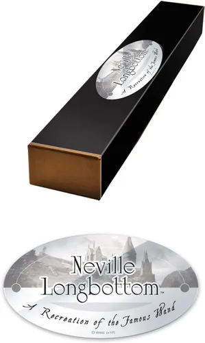 Vista 6 de The Noble Collection - Varita de personaje de fondo largo Neville - Varita del mundo mágico de 13 pulgadas (13.4 in) con etiqueta de nombre - Juego