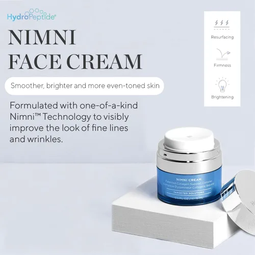 Vista 2 de HydroPeptide Crema facial Nimni, soporte patentado de colágeno, crema reforzadora antienvejecimiento, mejora la plenitud y elasticidad de la piel