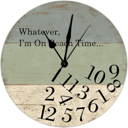 Vista 7 de Relojes de pared redondos de madera de cuarzo, reloj de jubilación, reloj de pared de madera para decoración de cocina, reloj de pared sin tictac