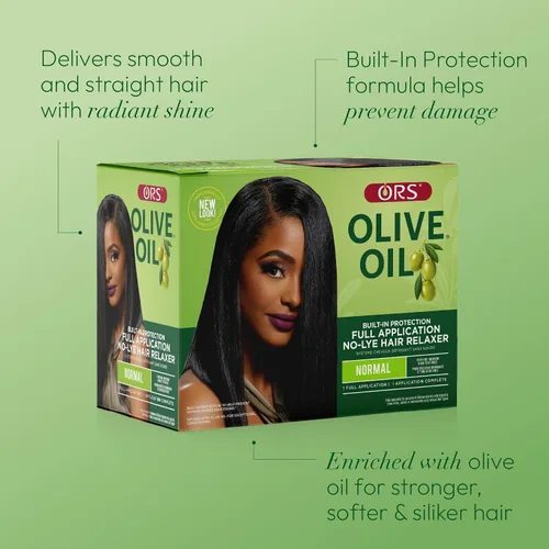 Vista 3 de ORS Aceite de oliva con protección integrada, aplicación completa, relajante para el cabello, fuerza normal (paquete de 1)