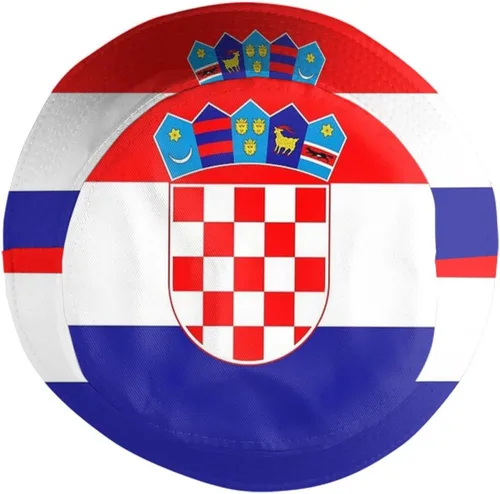 Vista 4 de Sombrero de pescador croata con bandera de Croacia, gorra de pescador croata para exteriores para mujeres y hombres Bandera de Croacia-g006