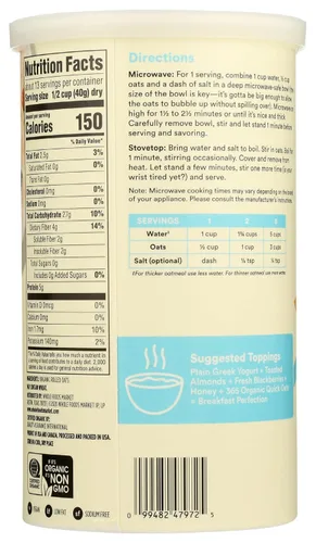 Vista 2 de 365 by Whole Foods Market, Avena rápida enrollada orgánica, 18 onzas