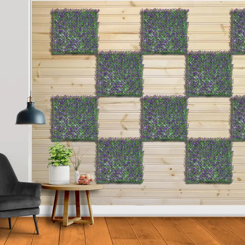Vista 9 de Boj con pantalla de privacidad de hoja perenne, paneles de seto de hoja perenne, pared de plantas falsas de 20 x 20 pulgadas