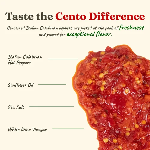 Vista 2 de Cento Extra Hot Calabrese Pepperoncino Hoagie Spread, 9.87 onzas