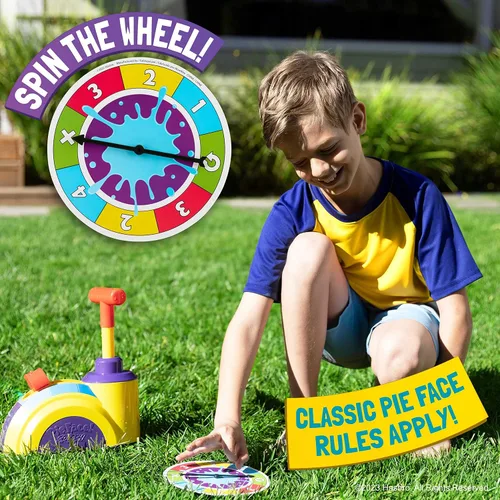 Vista 3 de Hasbro Pie Face Splash - Juego de rociadores de agua para niños, diversión de verano al aire libre - Juega con amigos y familiares
