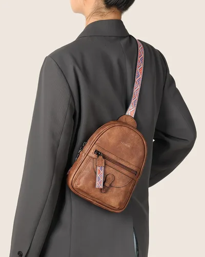 Vista 9 de FADEON Bolso bandolera de diseñador para mujer, bolso cruzado de piel sintética, paquetes de múltiples bolsillos con ranura para tarjetas, Z-marrón