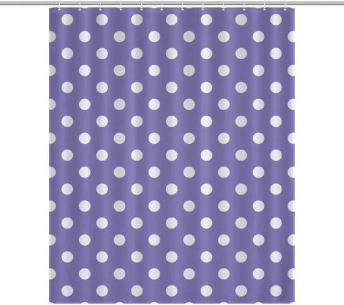 Vista 37 de Juego de 3 alfombras de baño con diseño de lunares, color azul aguamarina, antideslizante, con contorno en forma de U y tapa de inodoro