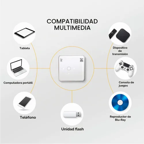 Vista 5 de KODAK Ultra Mini Proyector Portátil Proyector Pico recargable HD LED DLP - Pantalla de 100 pulgadas - Incluye funda blanda