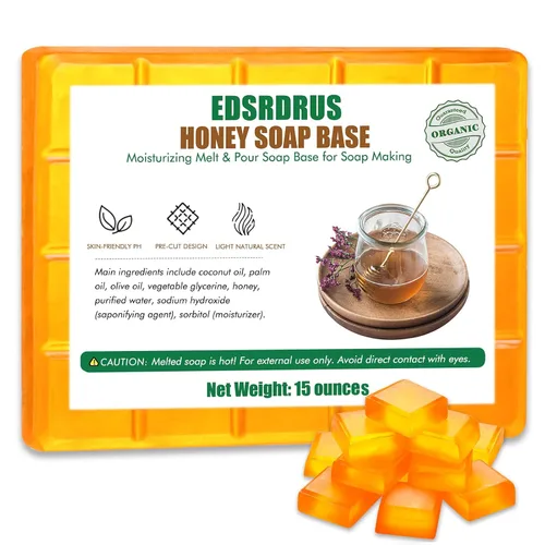 Vista 10 de Base de jabón de glicerina de 15 onzas – Base de jabón perfumada para derretir y verter para manualidades, fácil de cortar, vegana y natural