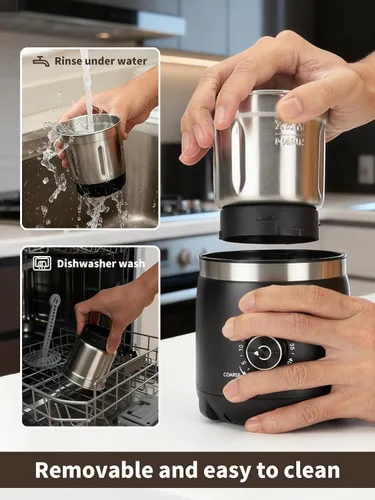 Vista 5 de LAOION Molinillo de café eléctrico con cuchillas de molienda silenciosas