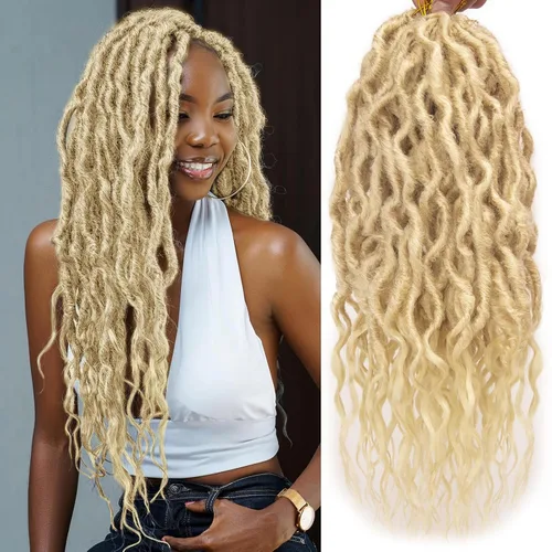 Vista 16 de Rizos de cabello sintético tejido en crochet de 16 pulgadas, 8 paquetes, Rizos de cabello tejido en crochet pre-enlazados con extremos rizados