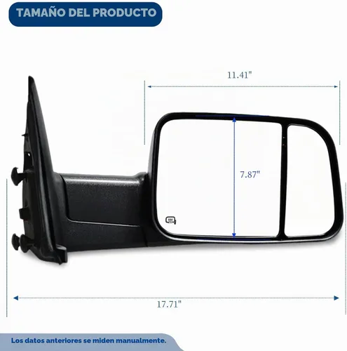 Vista 2 de AERDM Espejos de remolque compatibles con Dodge Ram 1500 2002-2008 para Dodge Ram 2500 3500 2003-2009 Pickup Truck Power Heated Side View Pair Set