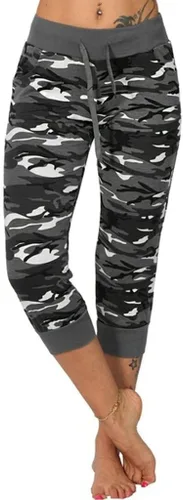 Vista 2 de XUNRYAN Pantalones cargo para mujer, corte de bota, para yoga, entrenamiento, pantalones recortados, cintura elástica, pantalones deportivos