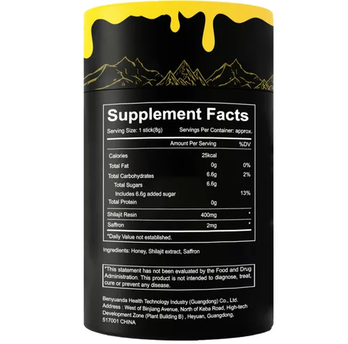 Vista 2 de Palitos de miel Shilajit, shilajit puro del Himalaya y miel orgánica y azafrán (30 varillas), más de 85 minerales, 3 ingredientes naturales