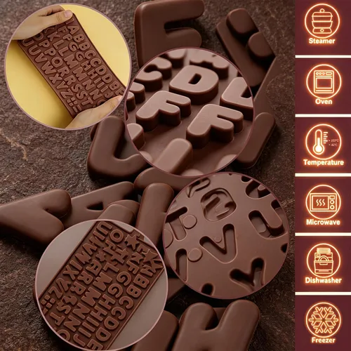 Vista 3 de 2 Pack Mold Mini Chocolate Mold, Non-Stick Food Reusable, for Jelly, Ice cube, Candy, Chocolate,candle, Soap Making Supplies (Brown)