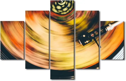Vista 82 de Lienzo decorativo para pared, diseño de DJ Music Mixes the Track HD impreso en pinturas, 5 piezas de imágenes abstractas para sala de estar, obra