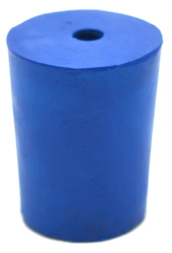Vista 2 de EISCO Paquete de 10 tapones de neopreno, 1 agujero, apto para uso con petróleo, aceites, ácidos inorgánicos y bases – Tamaño: 0.748 in, parte