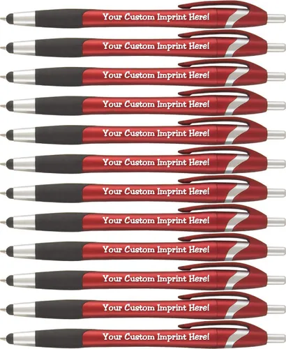 Vista 9 de ExpressDesigns™ - Bolígrafo personalizado con lápiz capacitivo - The Glide Click action Custom - Tinta de escritura negra - Bolígrafos con nombre