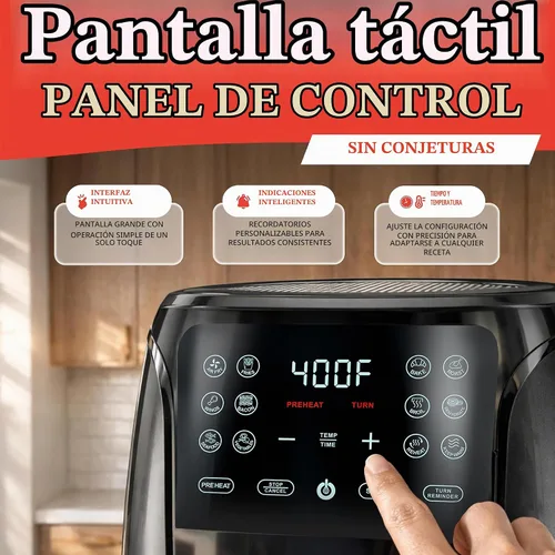 Vista 3 de Gourmia Freidora de aire - Capacidad de cesta de 4 cuartos de galón, 12