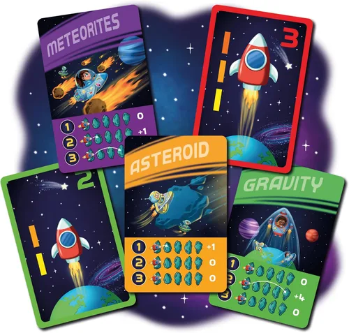 Vista 4 de Little Astronauts - Juego de mesa para niños a partir de 4 años – Carrera de cohetes alrededor del sistema solar y explora el espacio – Divertido