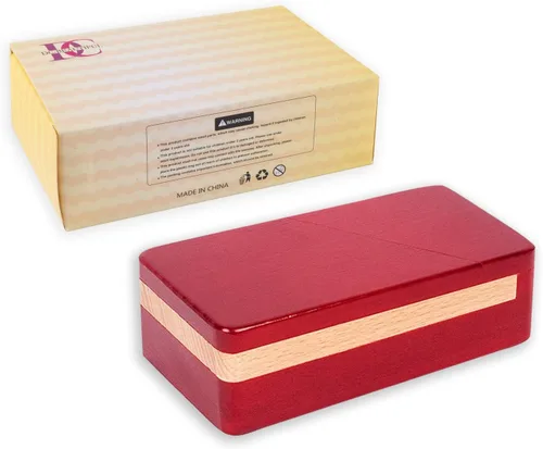 Vista 6 de DC-BEAUTIFUL Impossible Puzzle Master Secret - Caja mágica roja de madera con cajón secreto - Misterioso rompecabezas de regalo