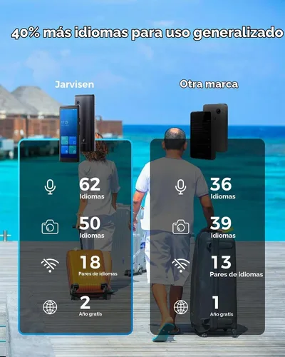 Vista 4 de Dispositivo Traductor de Idiomas Jarvisen, Traductor de Voz Instantáneo Bidireccional para 108 Idiomas, Dispositivo de Traducción en Tiempo Real
