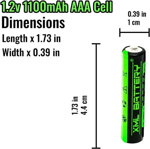 Vista 3 de (4 unidades) 1.2v 1100mAh AAA Ni-MH batería recargable de baja autodescarga para luces solares, más
