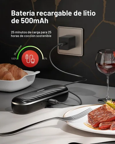 Vista 6 de Termómetro de carne Bluetooth inalámbrico para ahumador de 500 pies, termómetro digital para carne, inalámbrico, para asar a la parrilla, horno