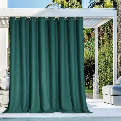 Vista 37 de NICETOWN Cortina para Exteriores para Patio Impermeable de 84 Pulgadas de Ancho, Aislamiento Térmico con Ojales Antioxidantes Bloqueo UV Cortina
