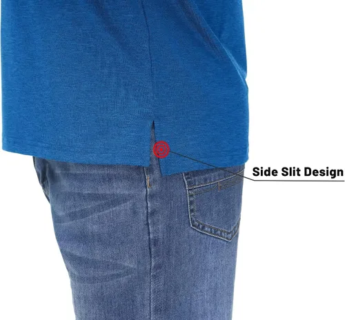 Vista 6 de MAGCOMSEN Polo de manga larga para hombre, con cuello de 3 botones, de secado rápido, rendimiento y golf, polo