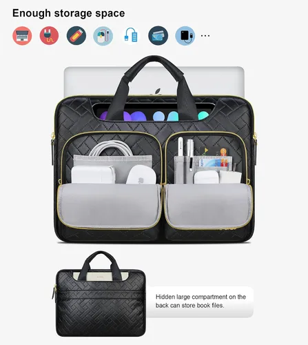 Vista 4 de Lacdo Bolsa de hombro protectora de 360° para MacBook Air M5 A3449 (2026), M4 A3240 2025, M3 A3113, M2 A2681, M1 A2337 A2179 A1932 MacBook Neo