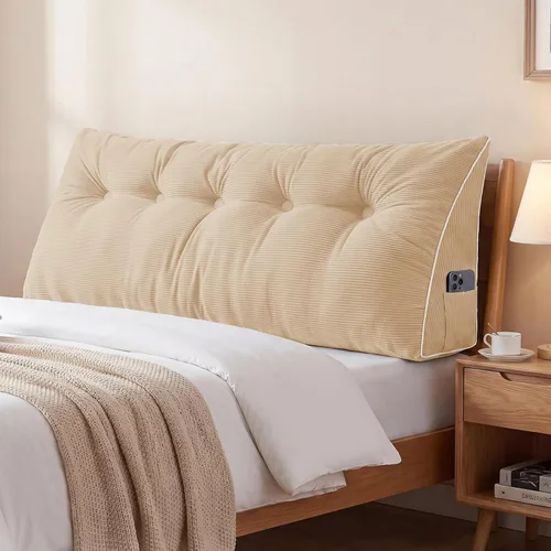 Vista 20 de Sasttie Almohada de Cabecera Full, Almohada de Cuña Cabecera para Sentarse en la Cama, Soporte de Respaldo Cojín Triangular para Leer - Cuenta