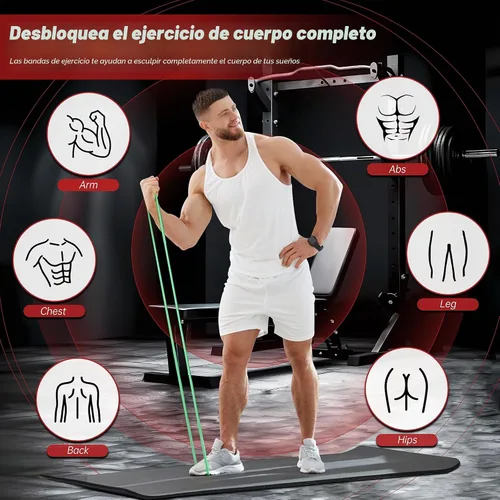 Vista 4 de Bandas de resistencia de 4 niveles para entrenar, bandas de asistencia para Azul Gradiente