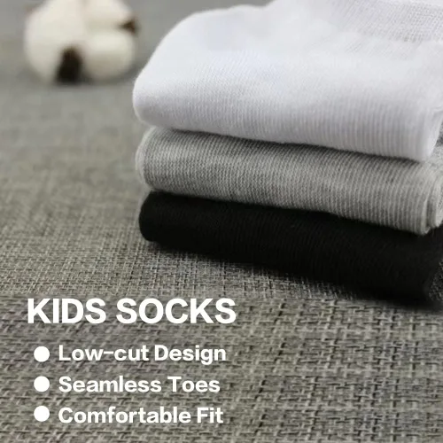 Vista 5 de Calcetines de tobillo para niños pequeños, de corte bajo, calcetines atléticos, medio acolchados, para niños y niñas, 20 pares de calcetines suaves
