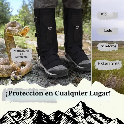 Vista 4 de Pike Trail Polainas de pierna de serpiente: protección de alto rendimiento para excursionistas y cazadores - Impermeable, protección contra