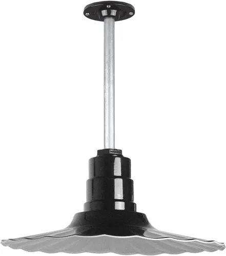 Vista 67 de Steel Lighting Co. Colgante Eagle Rock Lámpara montada en el techo Onda radial de 16 pulgadas vástago de 12 pulgadas Acero resistente