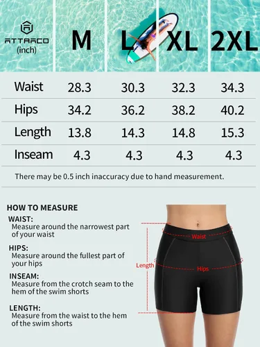 Vista 6 de ATTRACO Pantalones cortos de natación para mujer, de cintura alta, con bolsillos, tankini