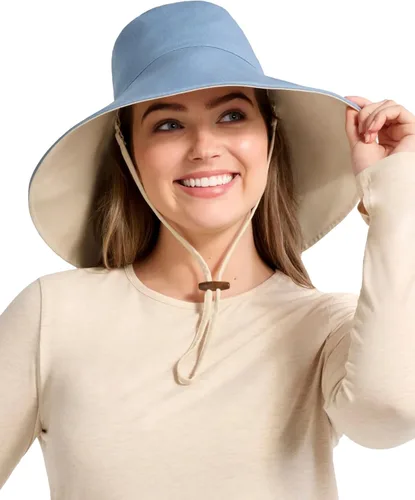 Vista 12 de Solbari Sombrero de sol de lino de algodón ultra ancho para mujer, UPF 50+, plegable, ajustable con agujero para cola de caballo para viajes, playa