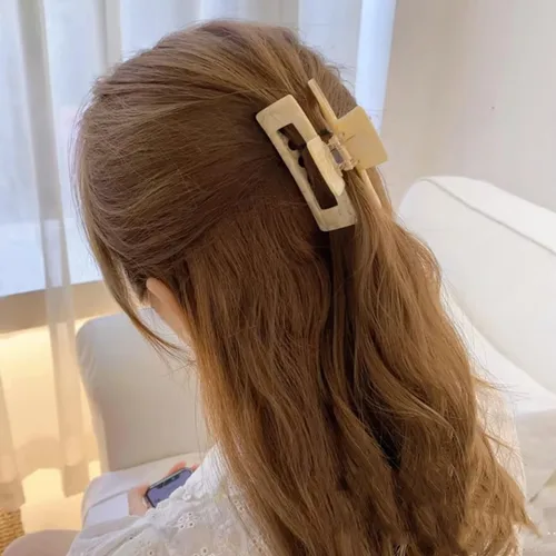 Vista 7 de Pinzas para el cabello de 3 pulgadas, diseño francés, pinza rectangular para el cabello para mujeres, damas y madres (paquete de 2)