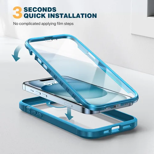 Vista 6 de Diaclara - Funda resistente de cuerpo completo con protector de pantalla sensible al tacto y antiarañazos, con protector de lente de cámara