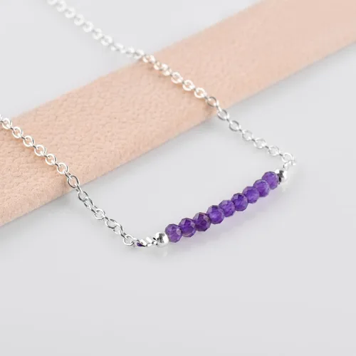Vista 38 de YANARA Pulsera de tobillo para mujer, piedra de nacimiento natural, cuentas de piedras preciosas, tobillera delicada hecha a mano de 9 pulgadas +