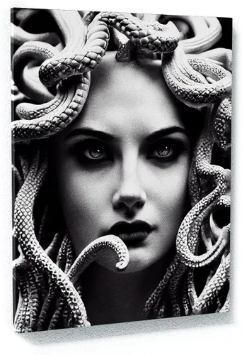 Vista 11 de Sense Canvas Medusa Greek Mythology 2 - Lienzo decorativo para decoración del hogar, póster grande de 30 x 40 / 0.75 pulgadas Medusa Mitología