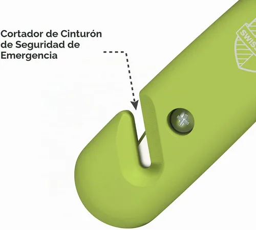 Vista 3 de Martillo de seguridad para auto Swiss Safe duradero 5-1, rompecristales con cortador de cinturón de seguridad - Martillo de vidrio de escape