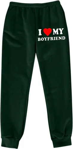 Vista 2 de Pantalones deportivos holgados para mujer, pantalones de cintura alta
