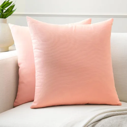 Vista 74 de Encasa XO Juego de 2 fundas de almohada de 12 x 12 pulgadas, color beige, sin rellenos, fundas de almohada de algodón para sala de estar, cama